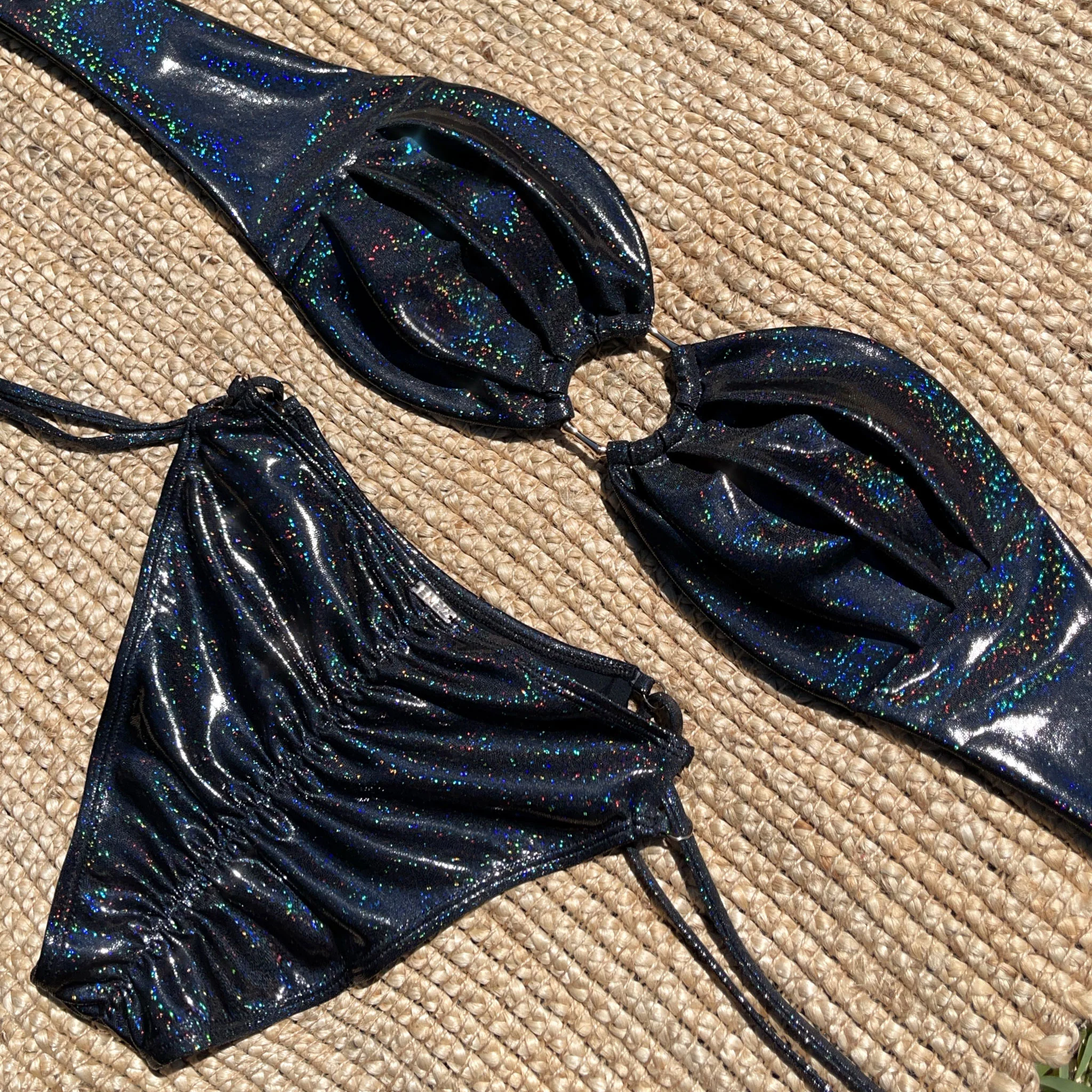 FRIDA TOP - BLACK GALAXY GLITTER - Image 3