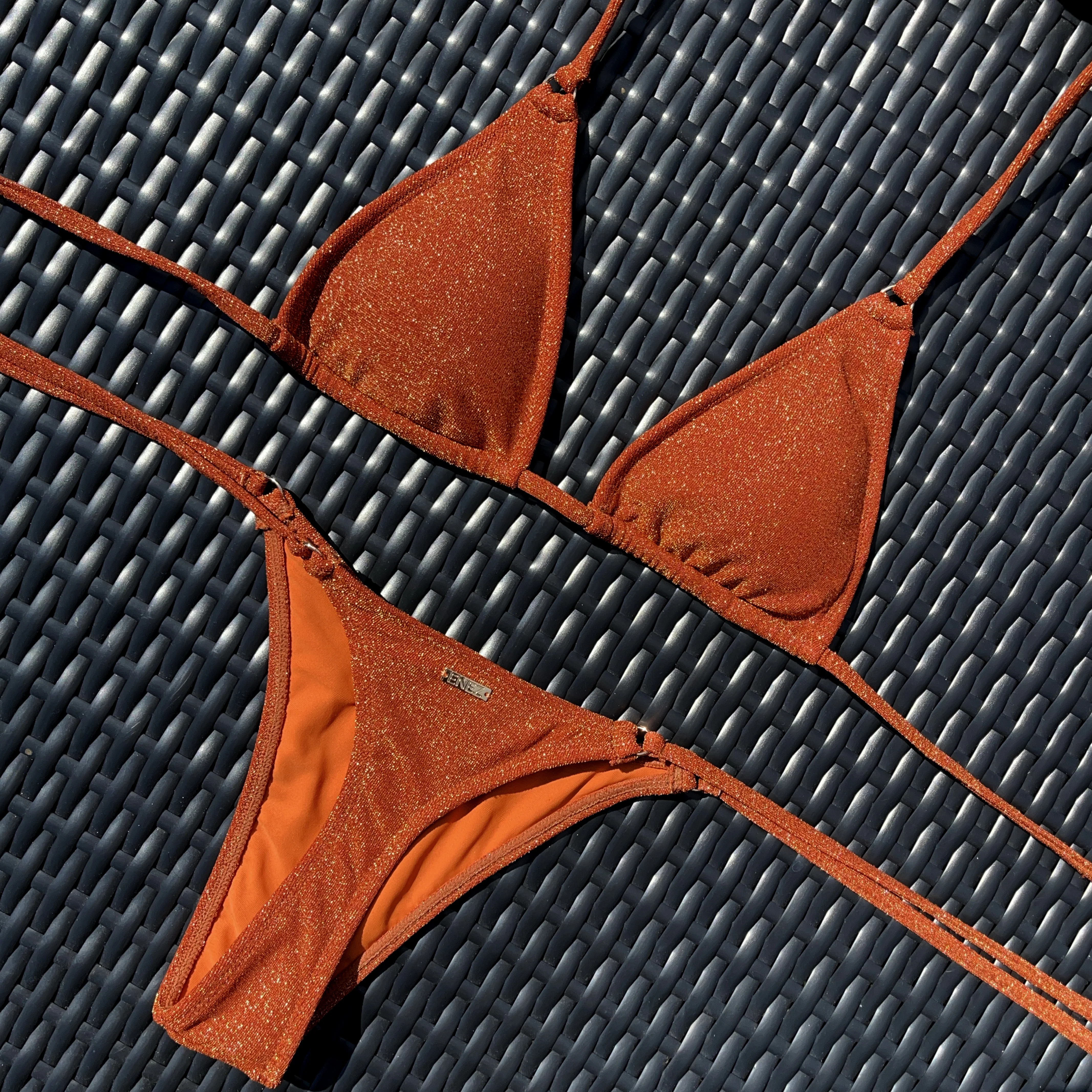MIRA THONG BOTTOMS - CINNAMON GLITTER - Image 6